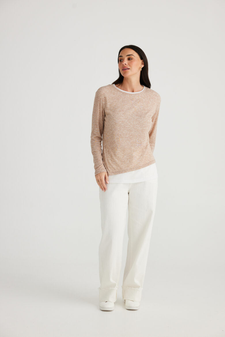 Brave and True Mandy Long Sleeve T shirt - Natural