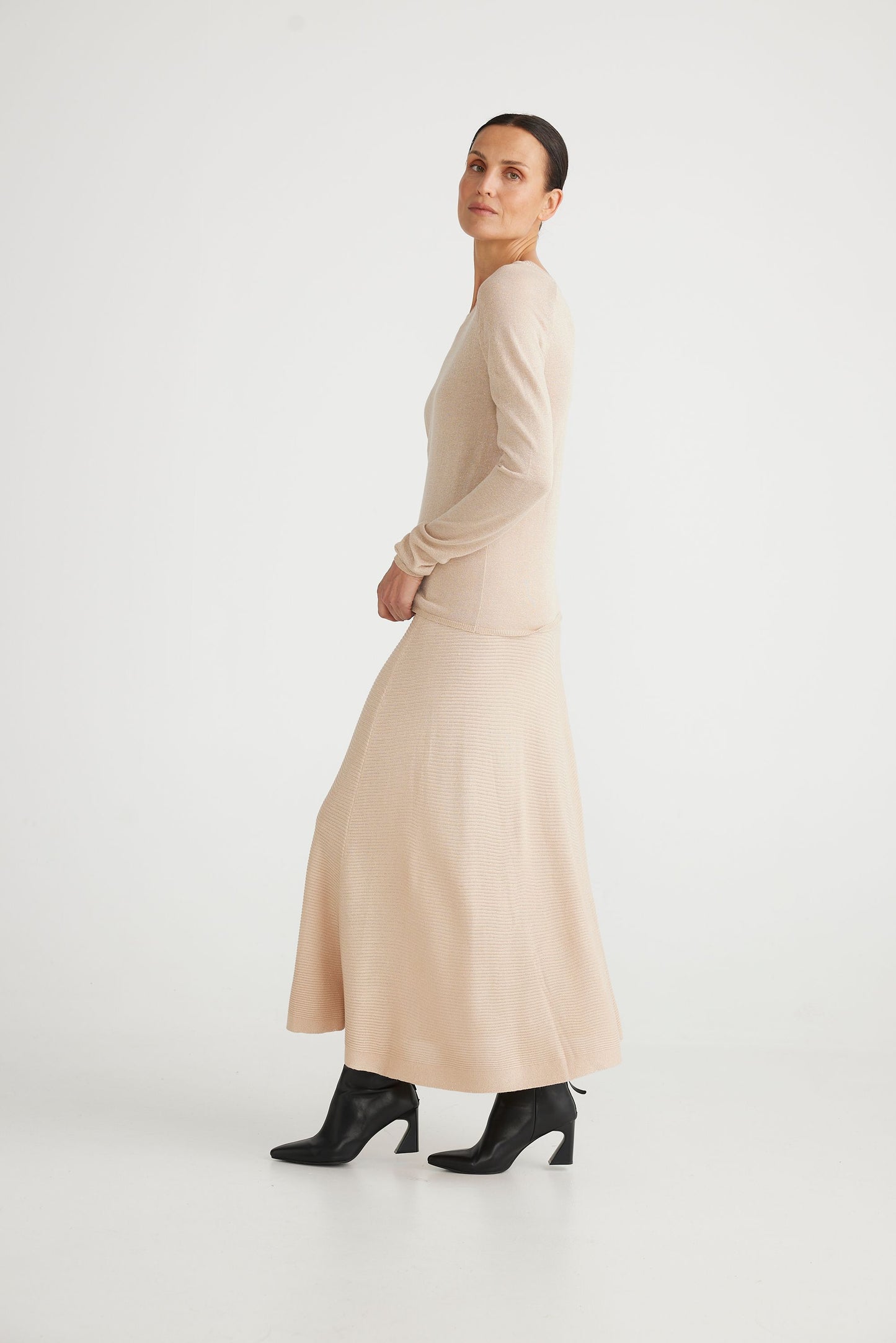 Brave and True Domenica Gathered Sleeve Knit - Champagne