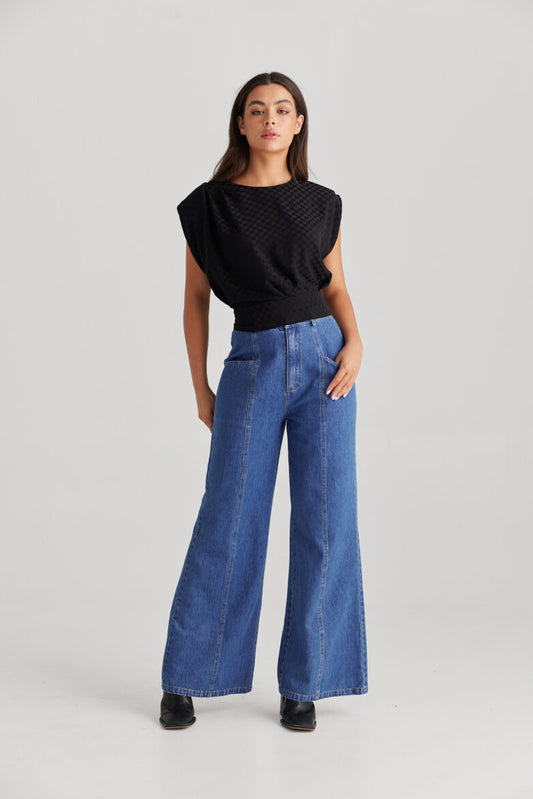 Daisy Says Defender Pants - Mid Denim