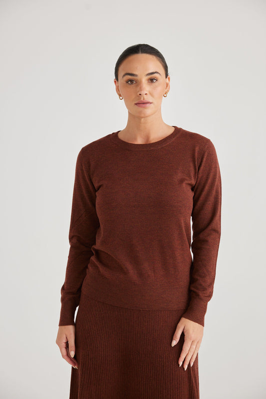Brave and True Alamo Crew Neck - Rosewood
