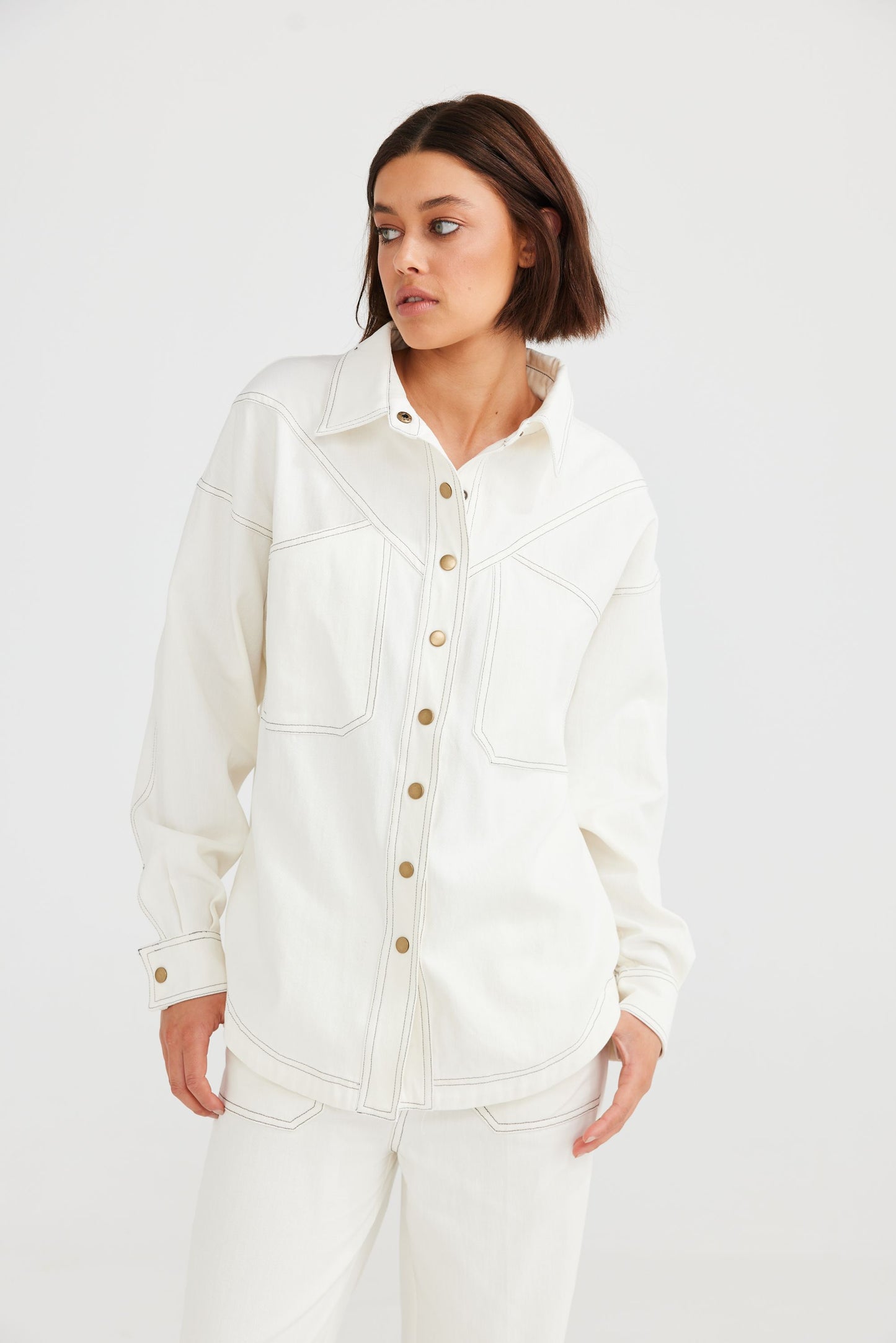 Daisy Says Violet Shirt - Chalk