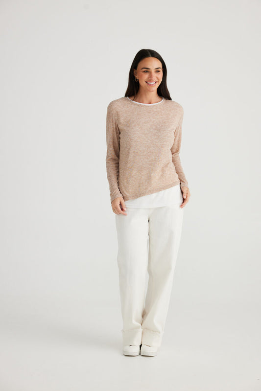 Brave and True Mandy Long Sleeve T shirt - Natural