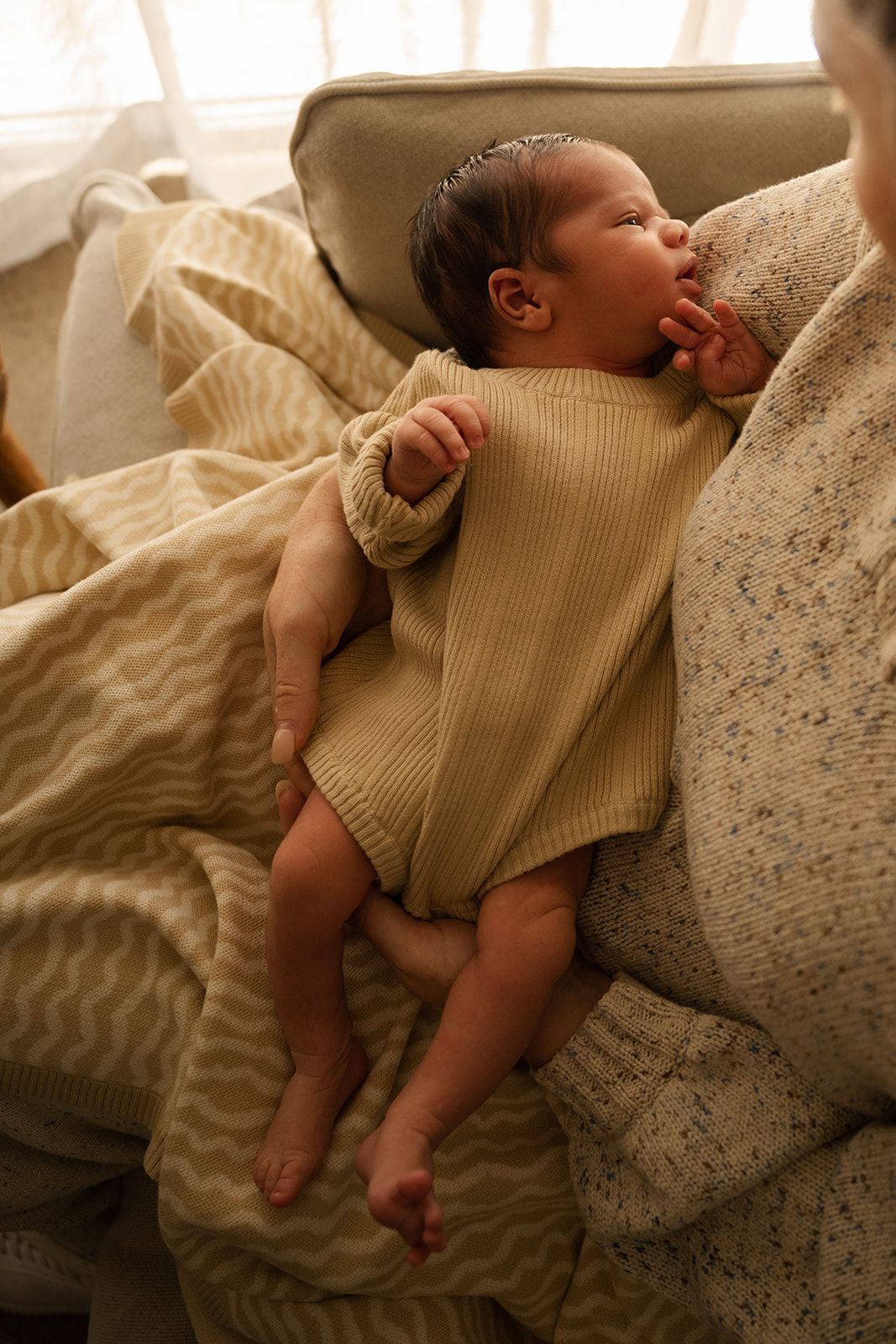 Grown Organic Ribbed Romper - Oyster