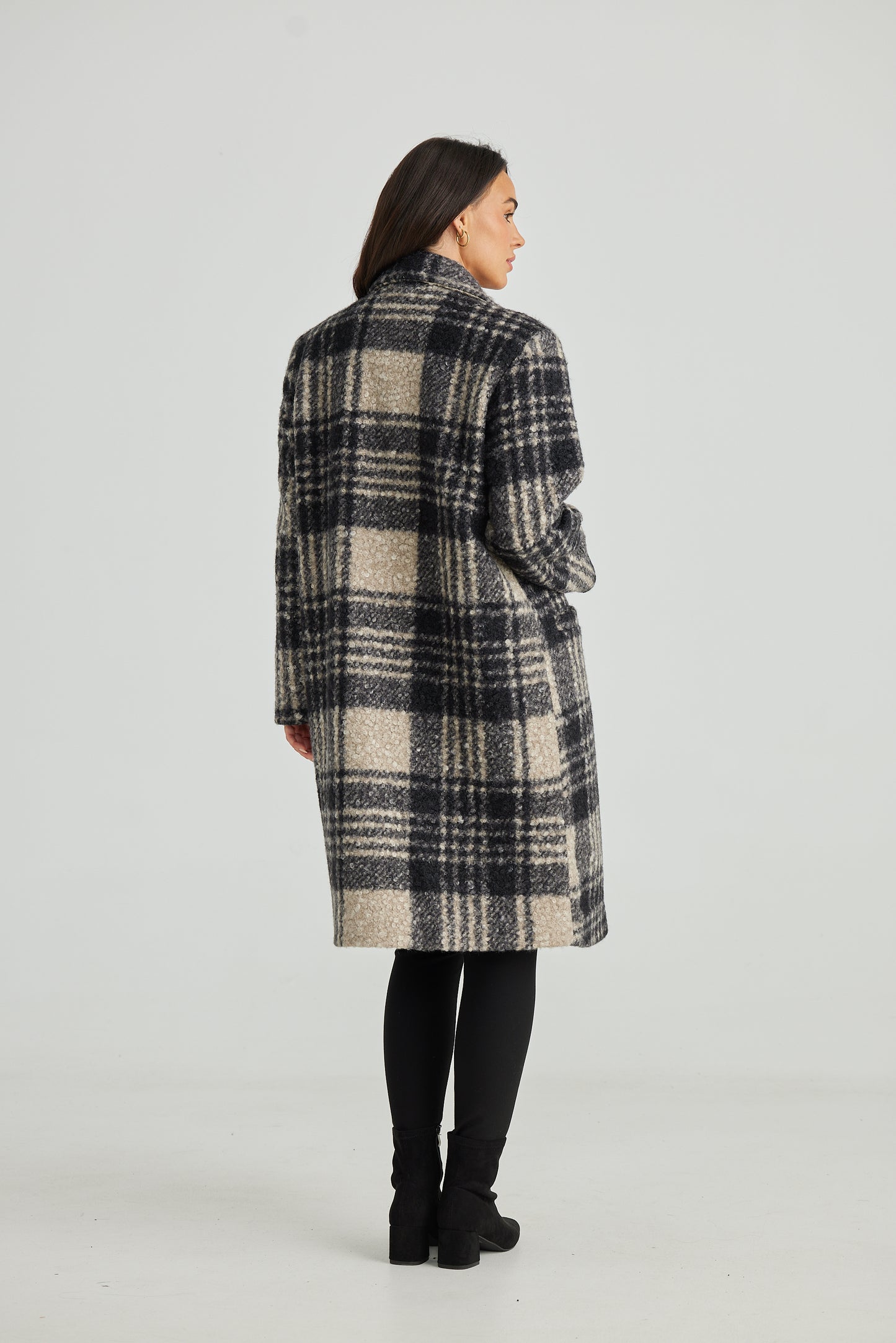 Brave and True Lana Coat - Black Check