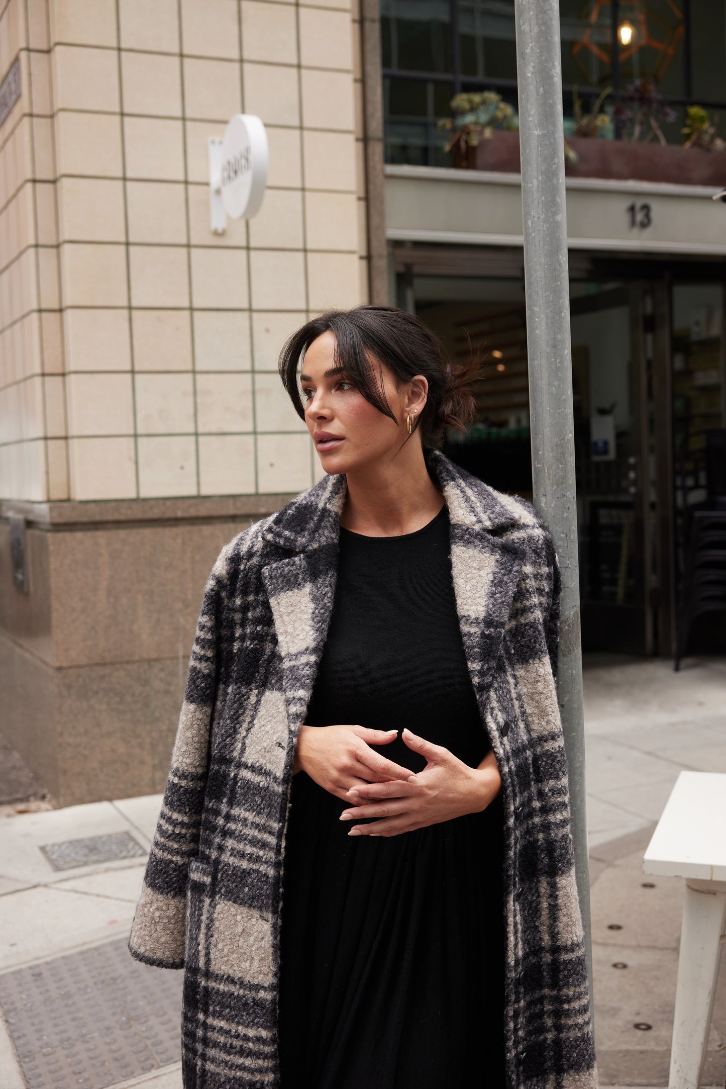 Brave and True Lana Coat - Black Check