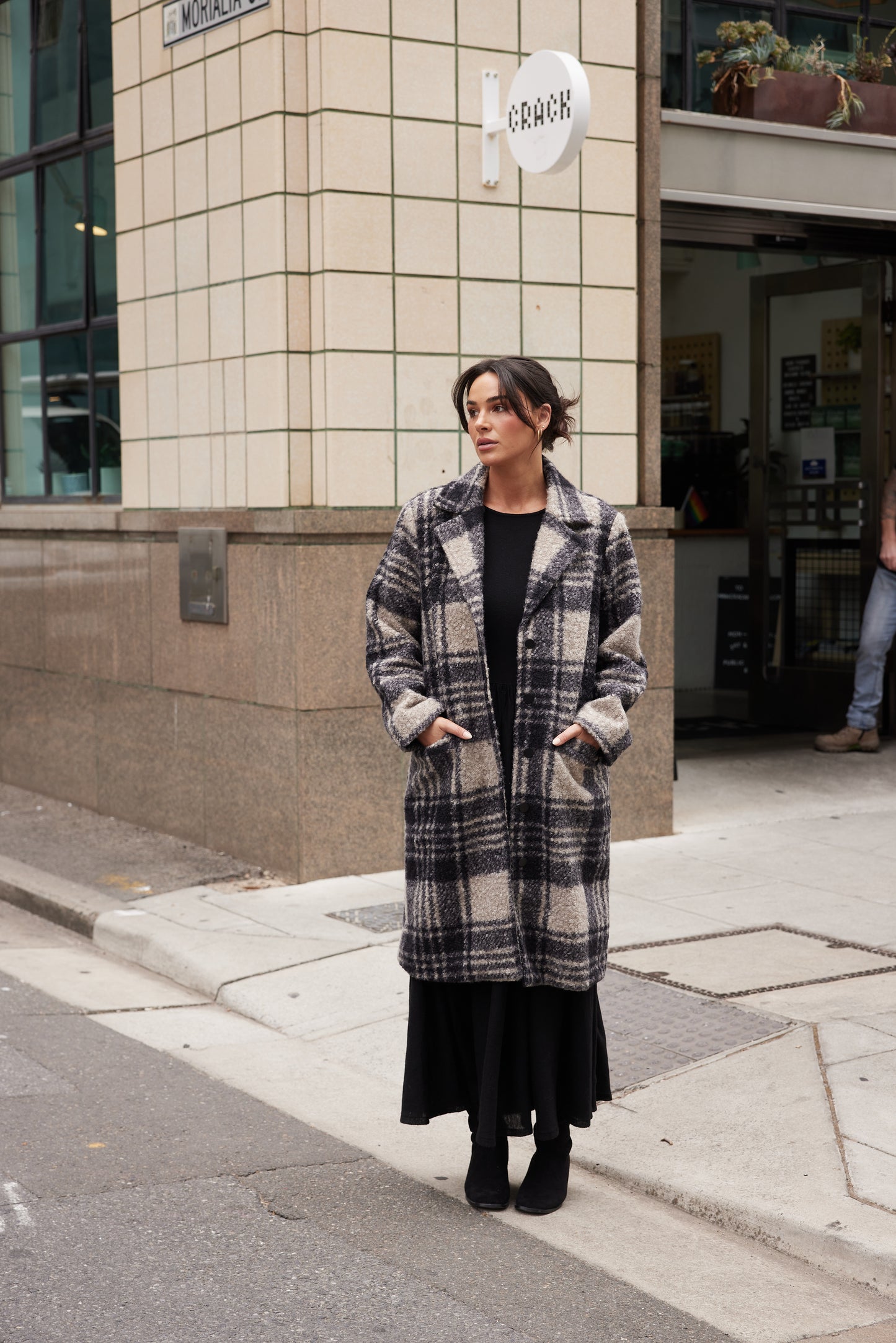Brave and True Lana Coat - Black Check