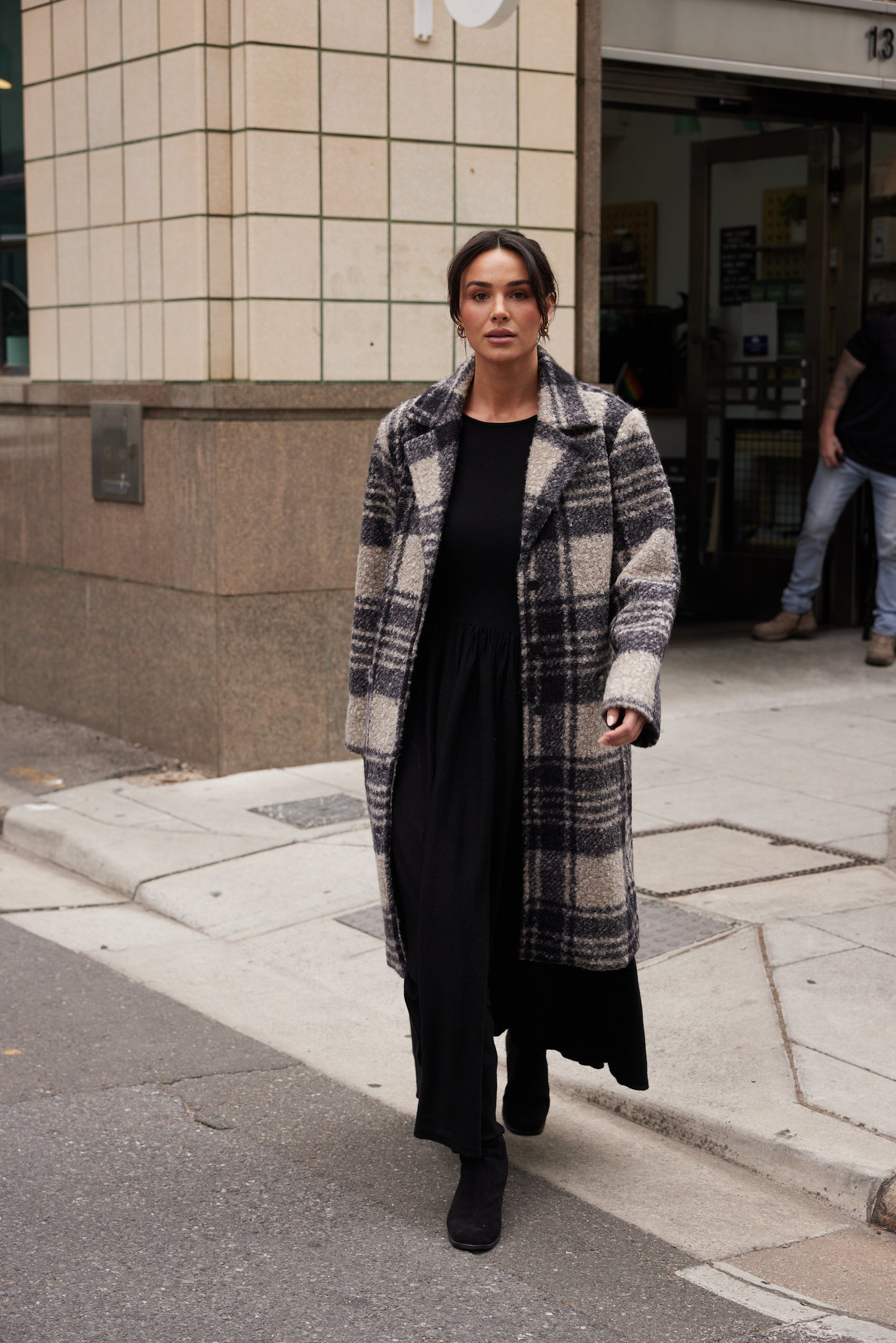 Brave and True Lana Coat - Black Check