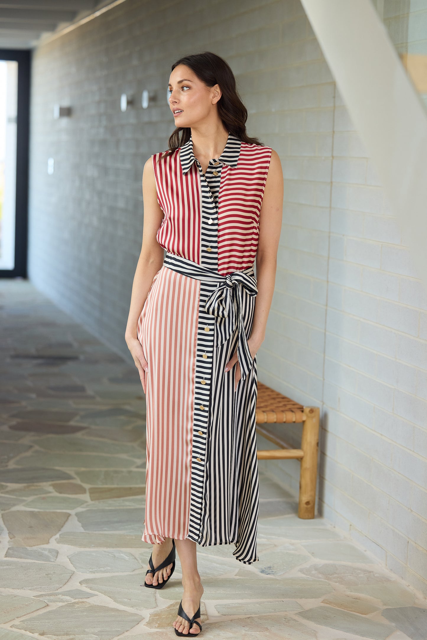 Brave and True - Lucy Sleevless Dress - Allsorts Stripe
