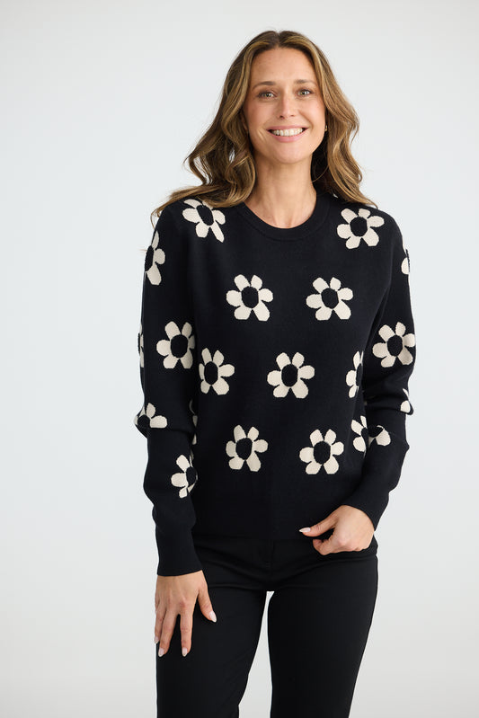 Barave and True Flowe Knit - Black and White