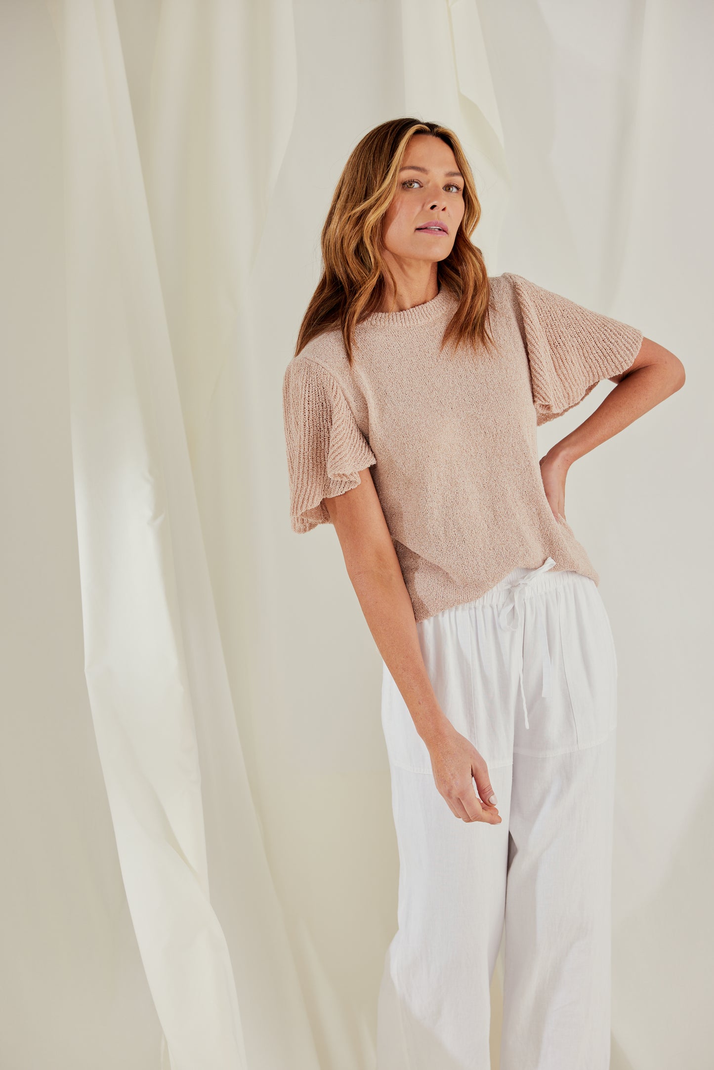 Brave and True Manderly Knit Top - Oat Marle
