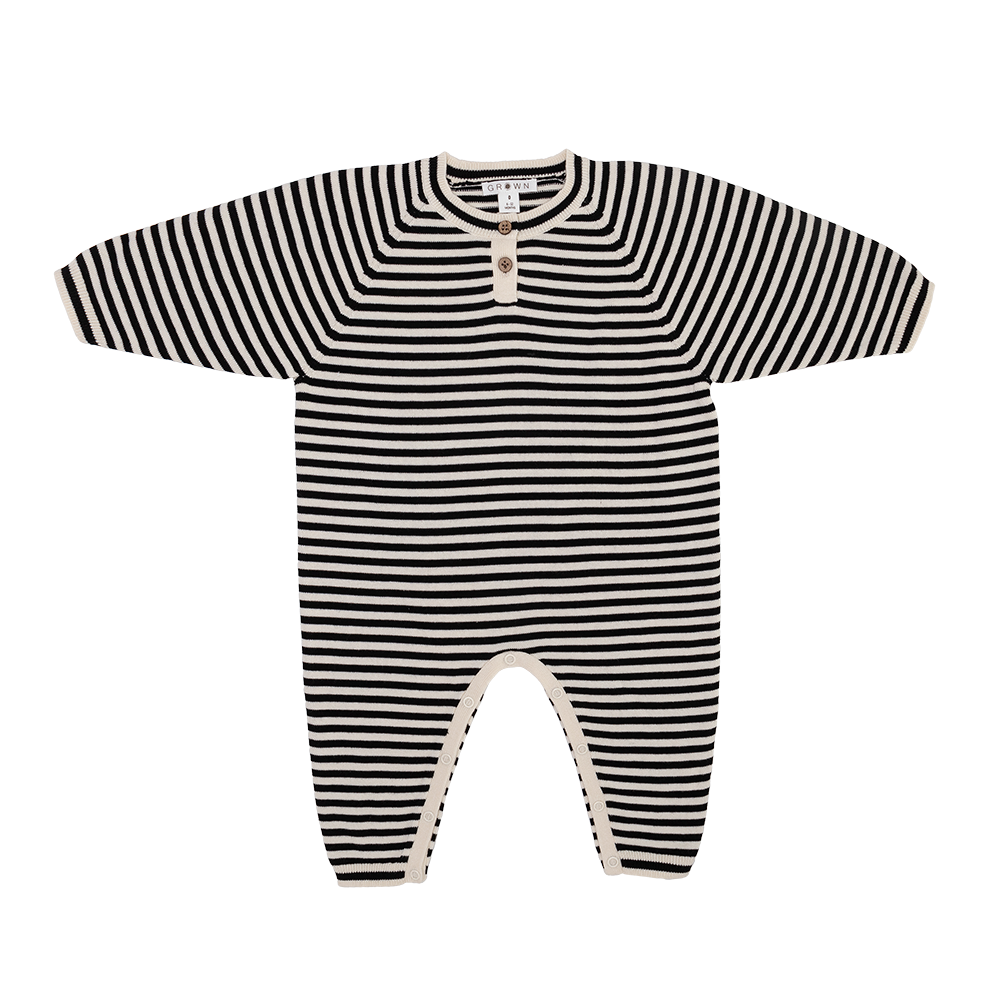 Grown Organic Star Suit - stripe