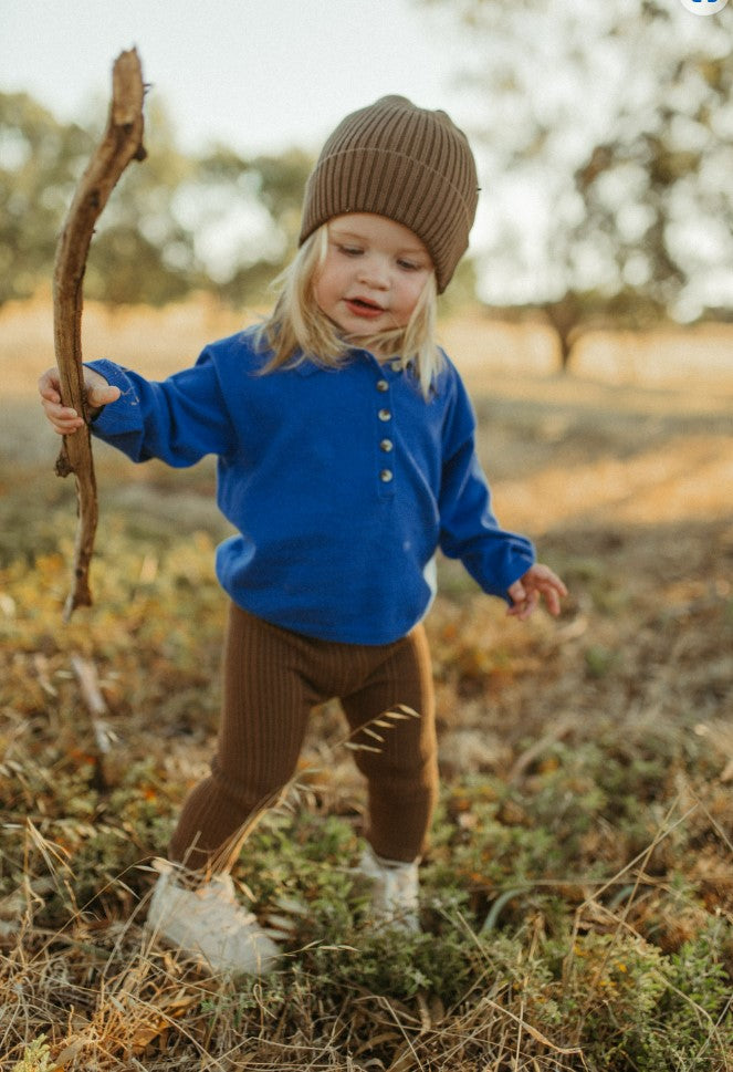 Grown Organic Ribbed Legging -Espresso