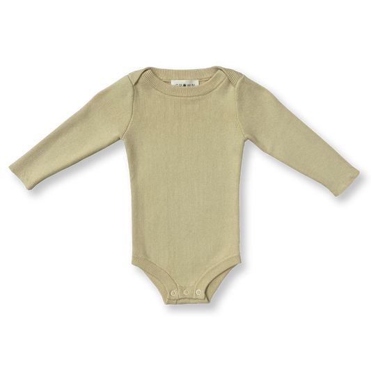 Grown Organic Ribbed Essential Bodysuit - Clay