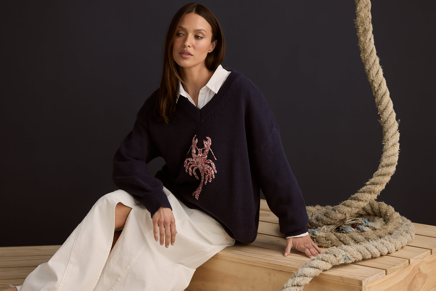 Holiday Kingston Knit - Navy lobster