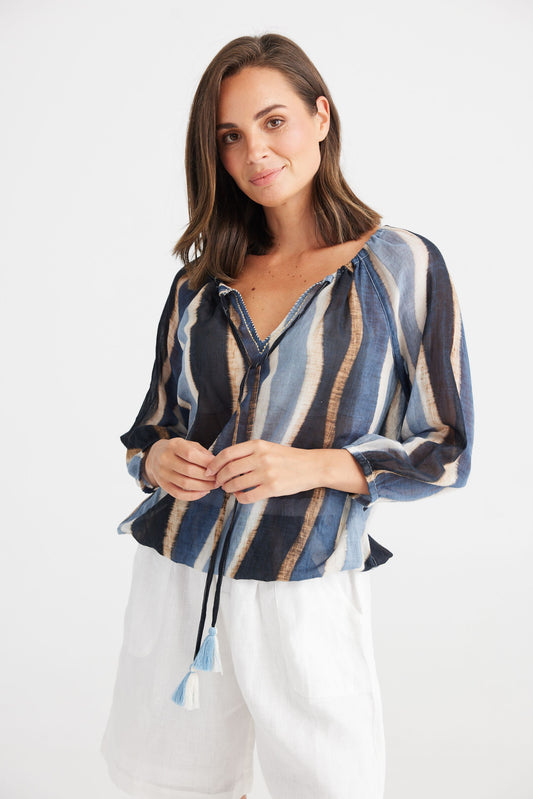 Holiday Seaside Top - Horizon Stripe