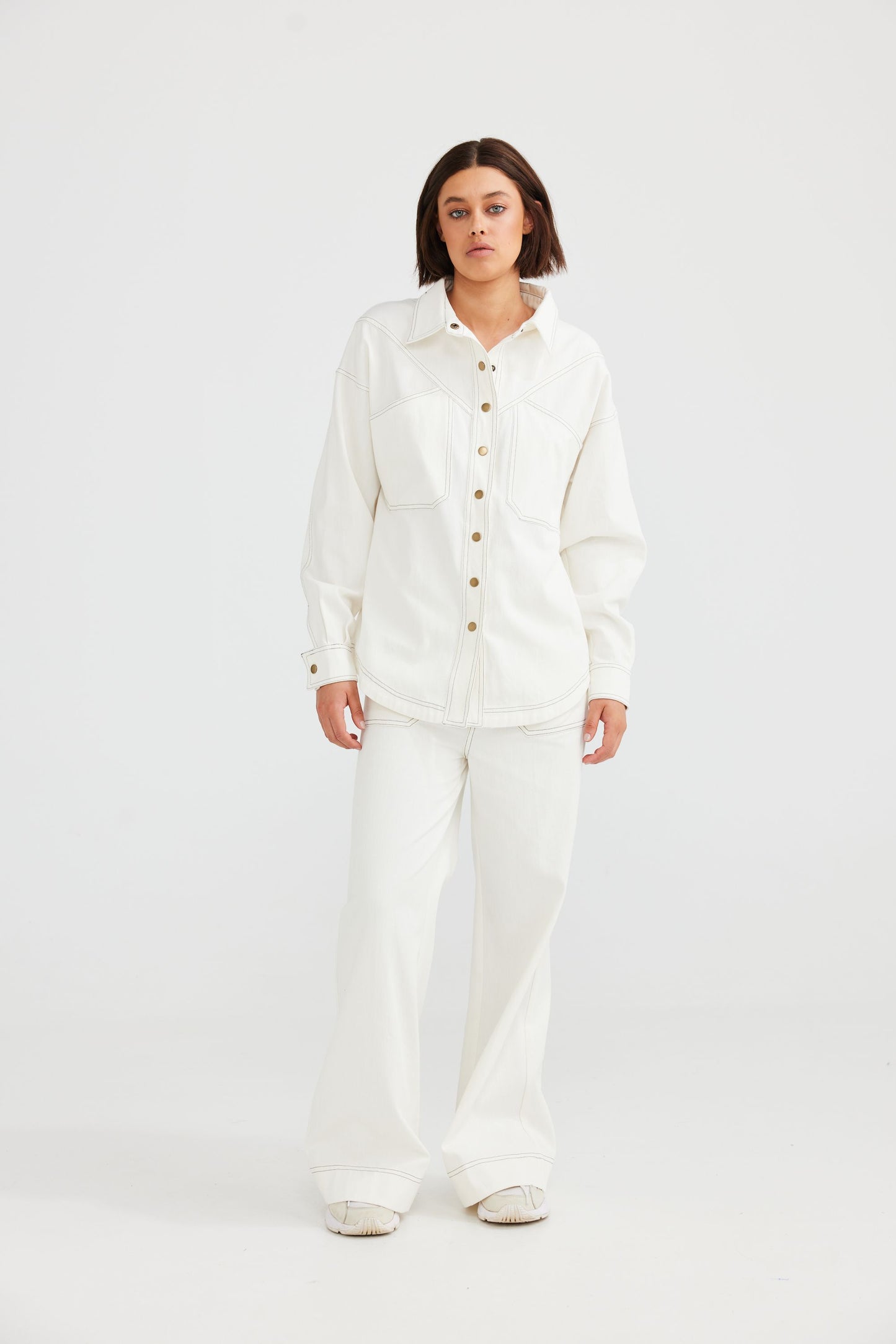 Daisy Says Violet Shirt - Chalk