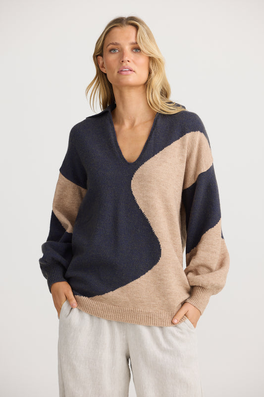 The Shanty Pedro Knit -Taupe Multi