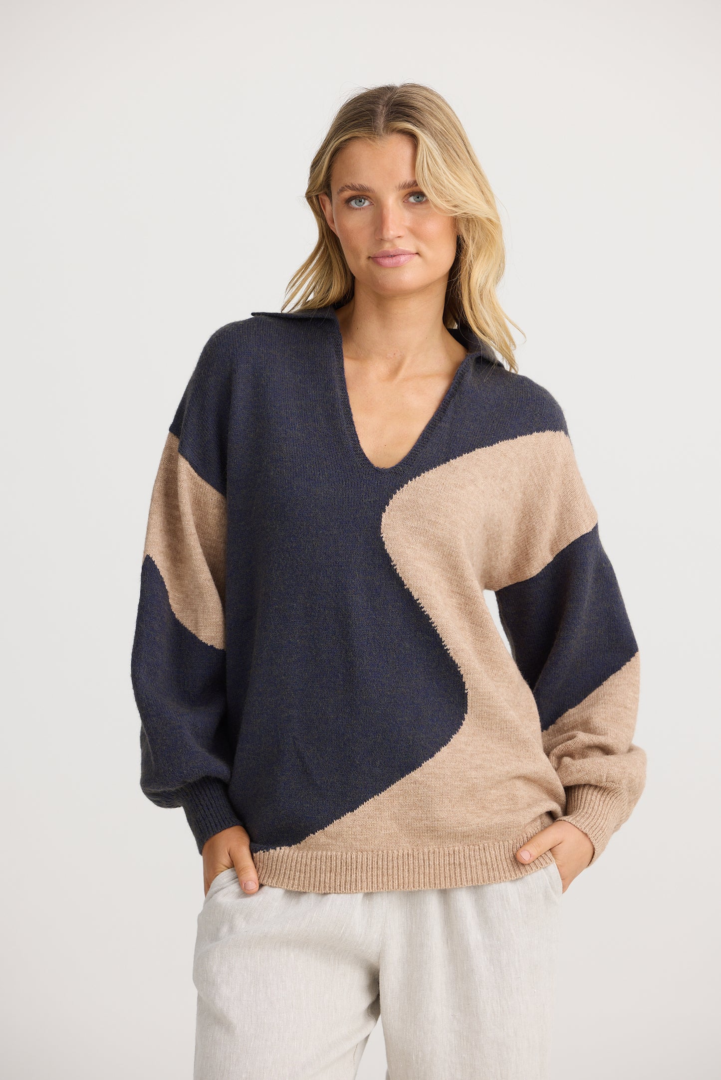 The Shanty Pedro Knit -Taupe Multi