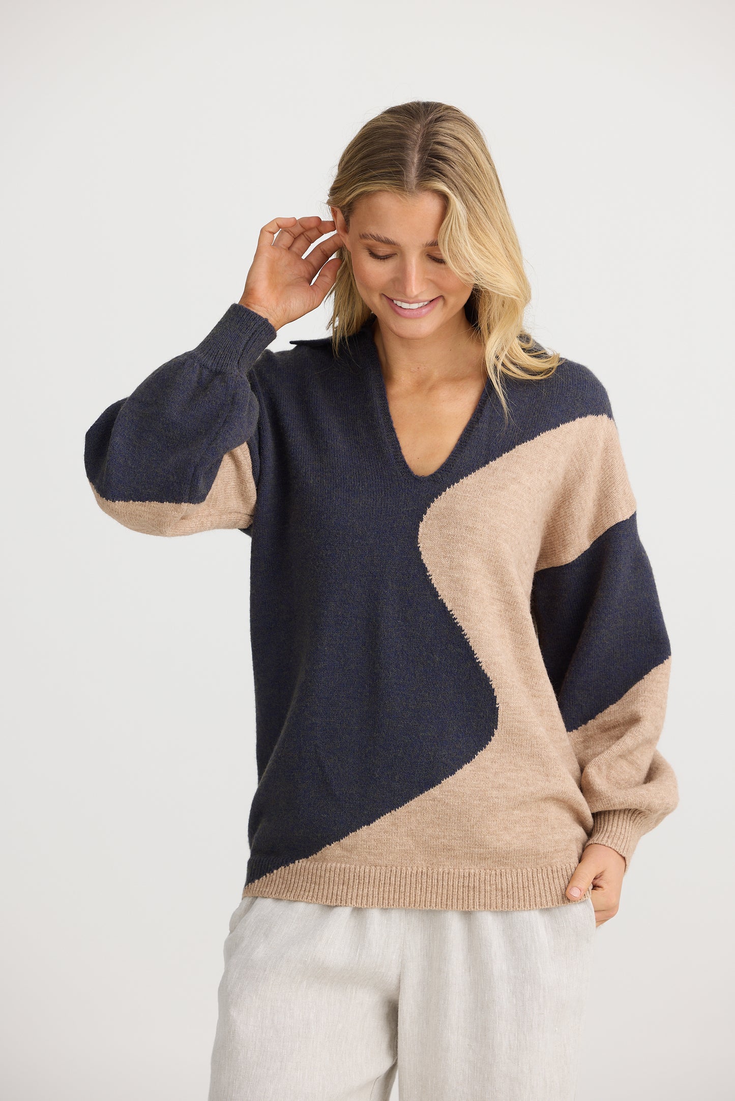 The Shanty Pedro Knit -Taupe Multi