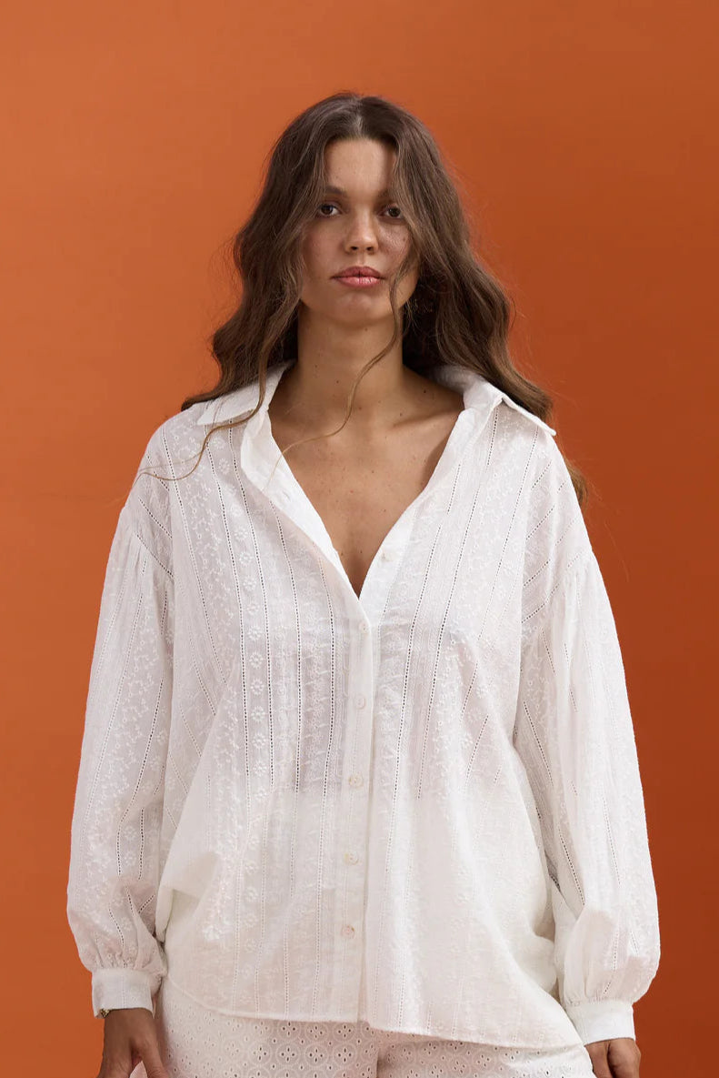 Talisman Dahlia Shirt - White