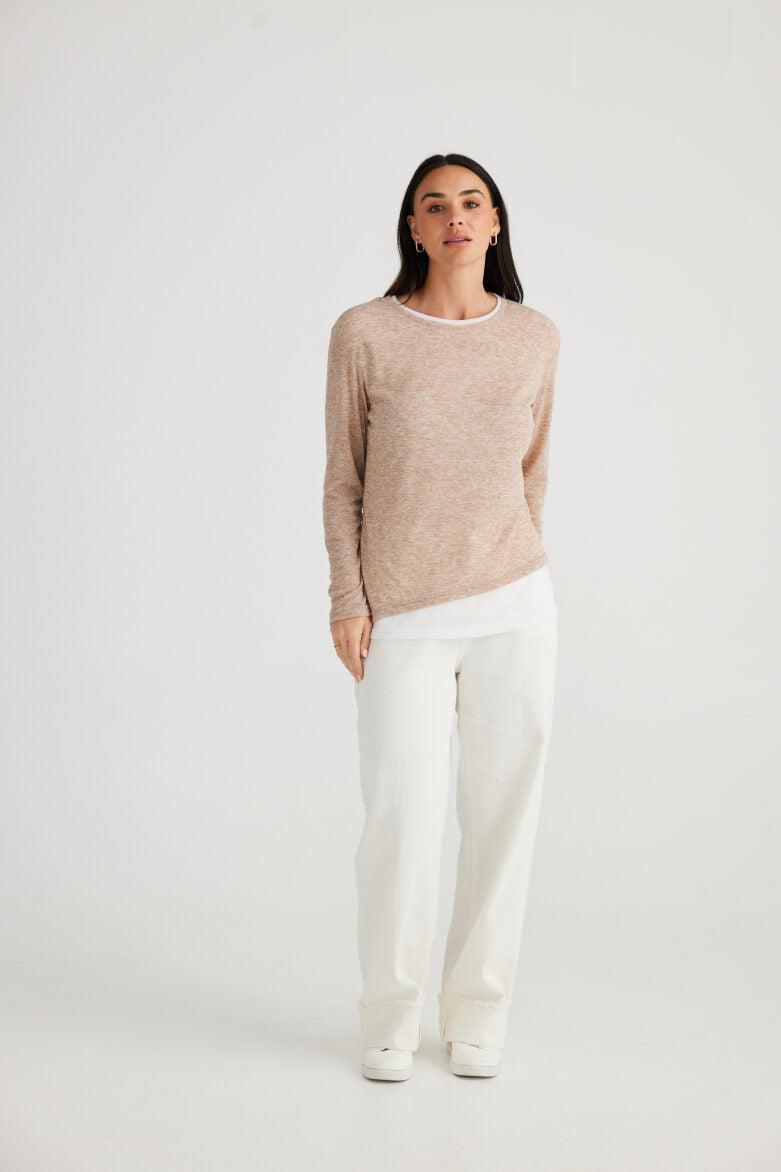 Brave and True Mandy Long Sleeve T shirt - Natural