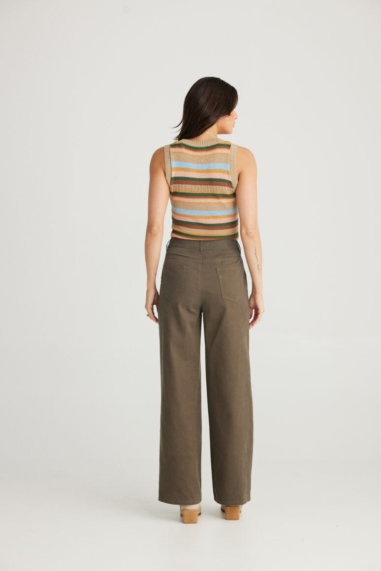 Talisman Rue Knit Tank - Natural Stripe