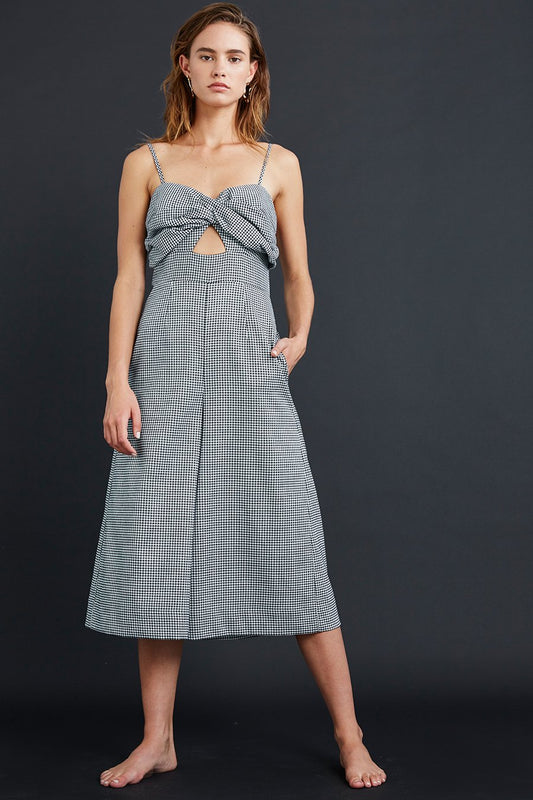 Houndstooth Twist Jumpsuit