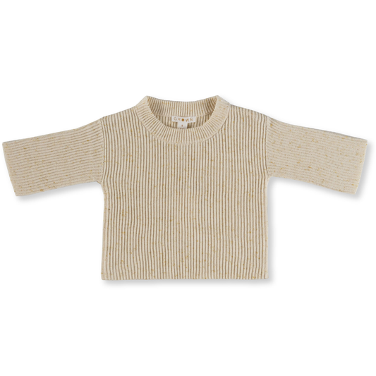 Grown-Speckle Rib Pull Over - Golden Speckle