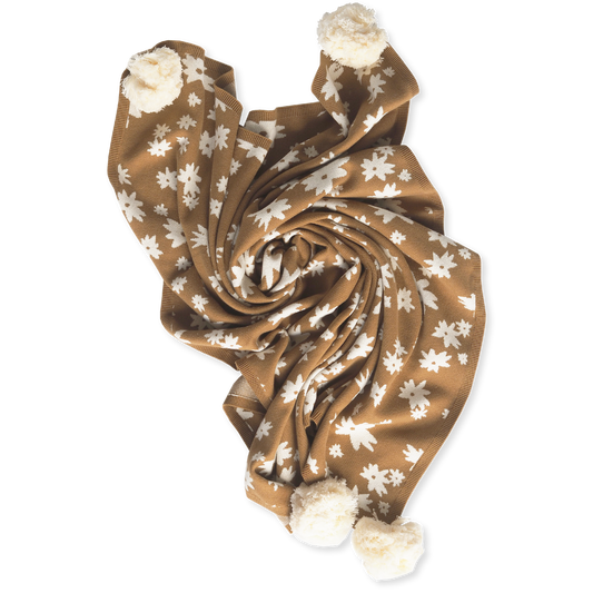 Grown Winter Garden Pom Pom Blanket - Bronze