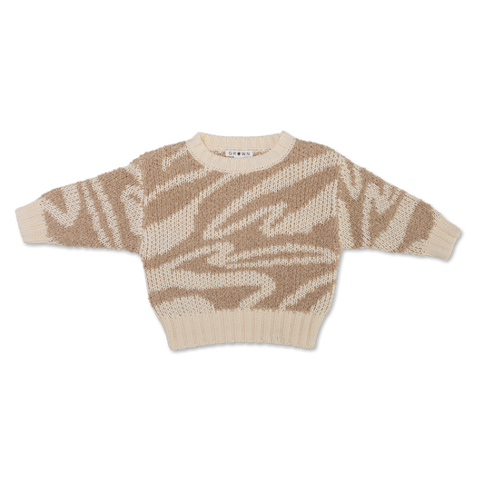 Grown Teddy Ripple Pull Over - Stone
