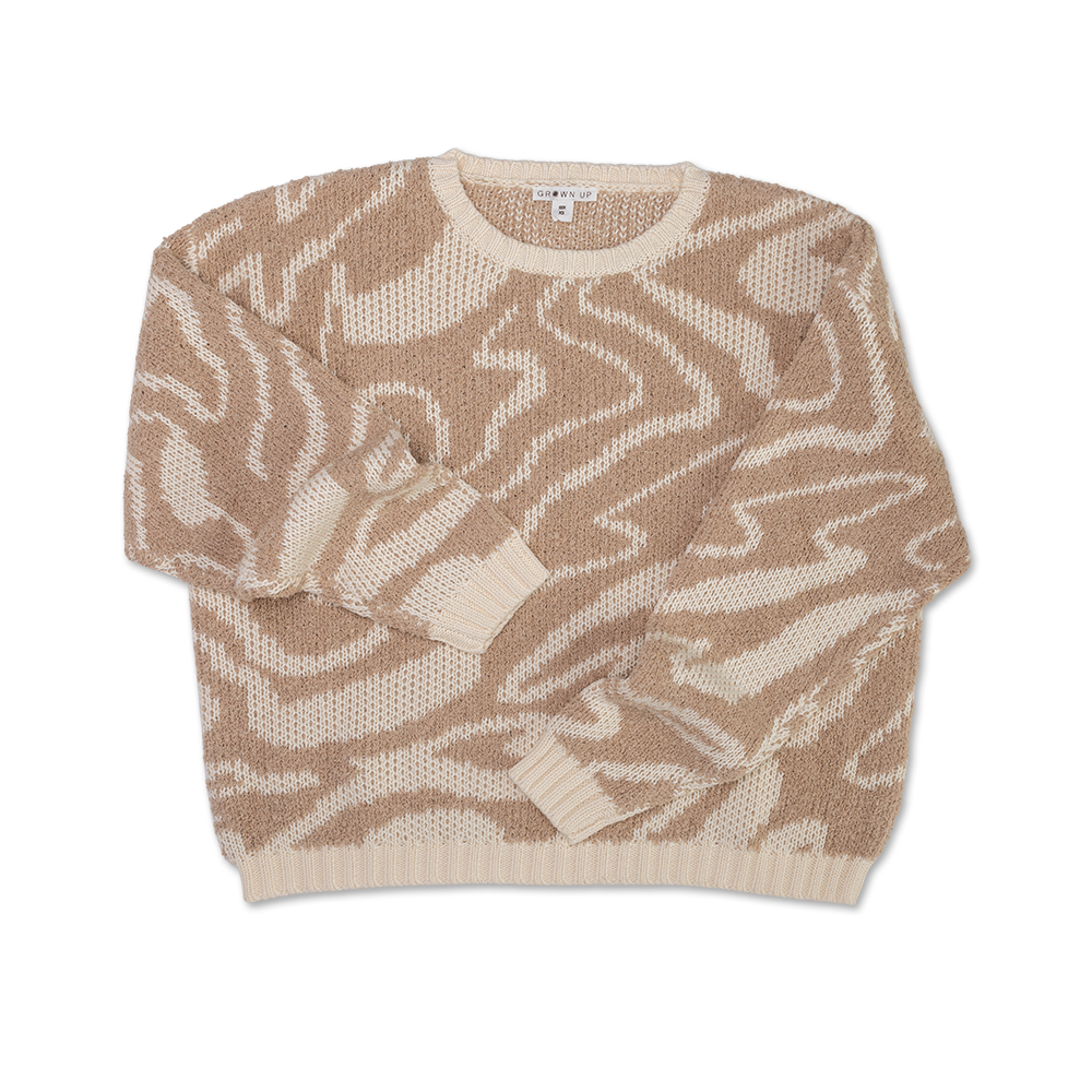 Grown Ladies Teddy Ripple Pull Over - Stone