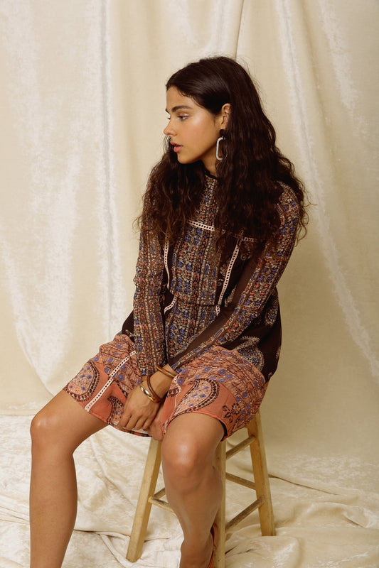 Sunset Glow High Neck Dress