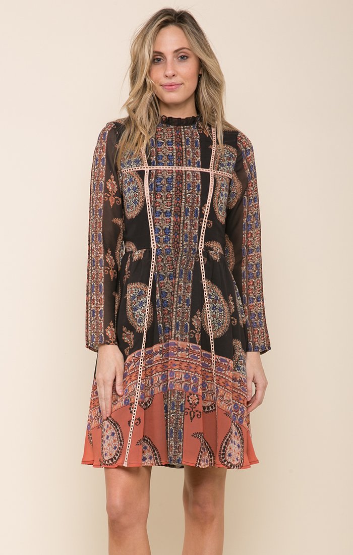 Sunset Glow High Neck Dress