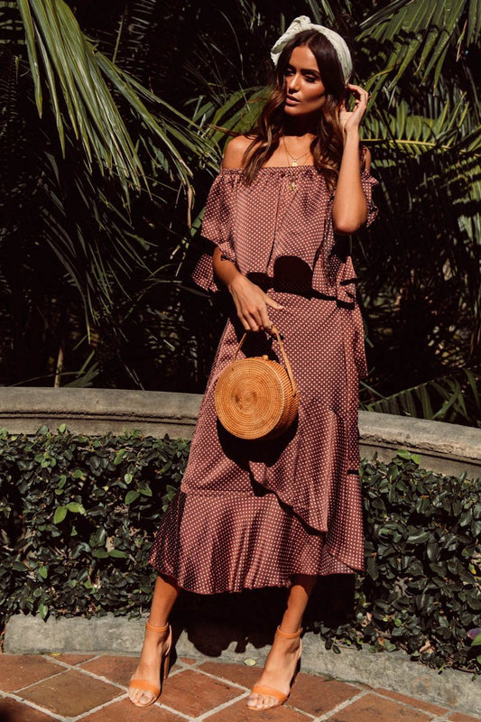 Roar Wine Polka Dot SNDYS skirt only.