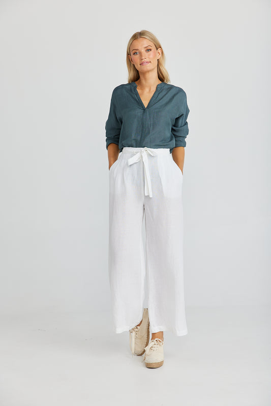 The Shanty Dickens Pants - White Linen