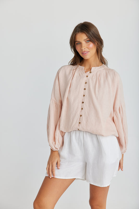 The Shanty La Mancha Top - Peony Linen