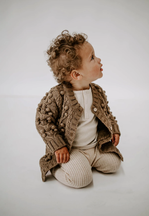 Miann & co Baby Bobble Knit Cardigan - Chesnut