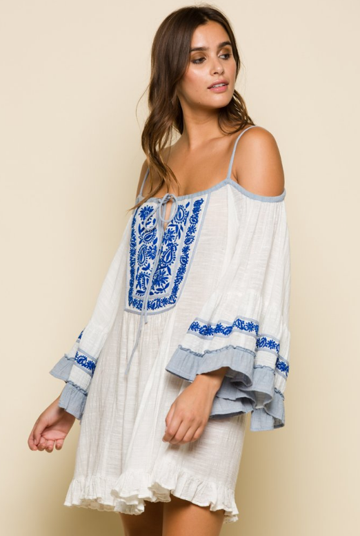 Eva Cold Shoulder Mini Dress