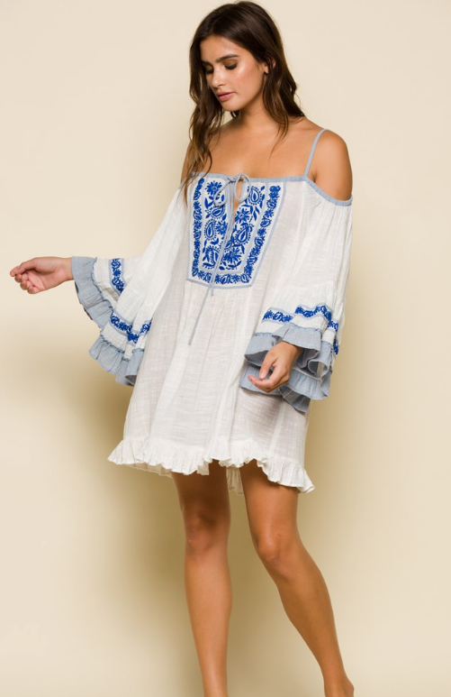 Eva Cold Shoulder Mini Dress