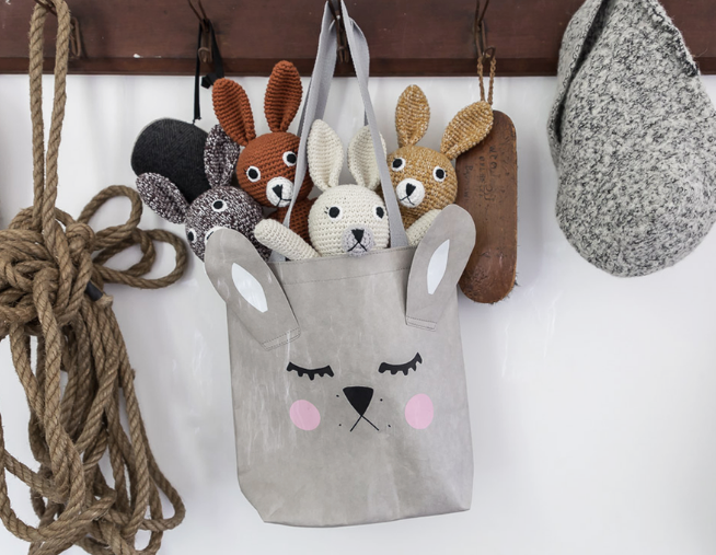 Washable Paper Bunny Book Bag
