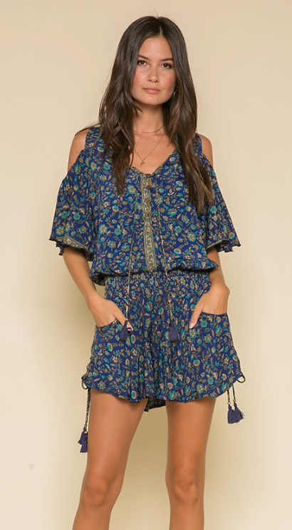 Raga Sapphire Cold Shoulder Romper