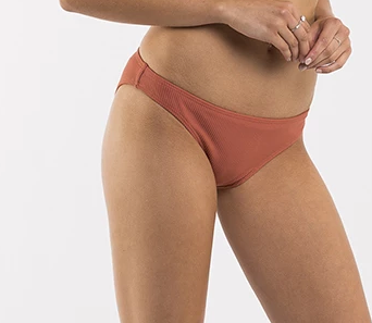 All About Eve Textured Rib Classic Bikini Pant- Copper