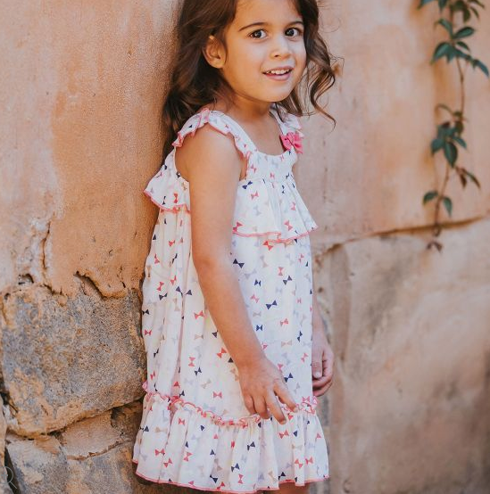 Fox & Finch Skipper Bow Print Dress