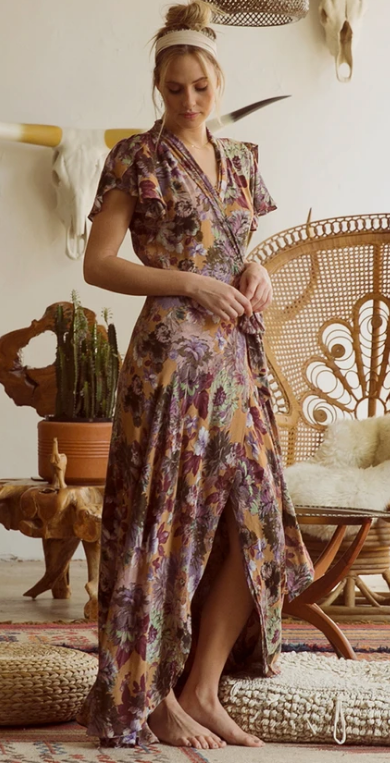 Raga Dear Dahlia Floral Wrap Dress