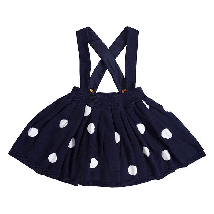 Navy Dot Strappy Skirt