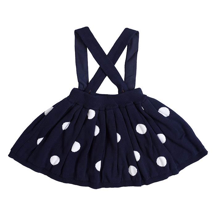 Navy Dot Strappy Skirt