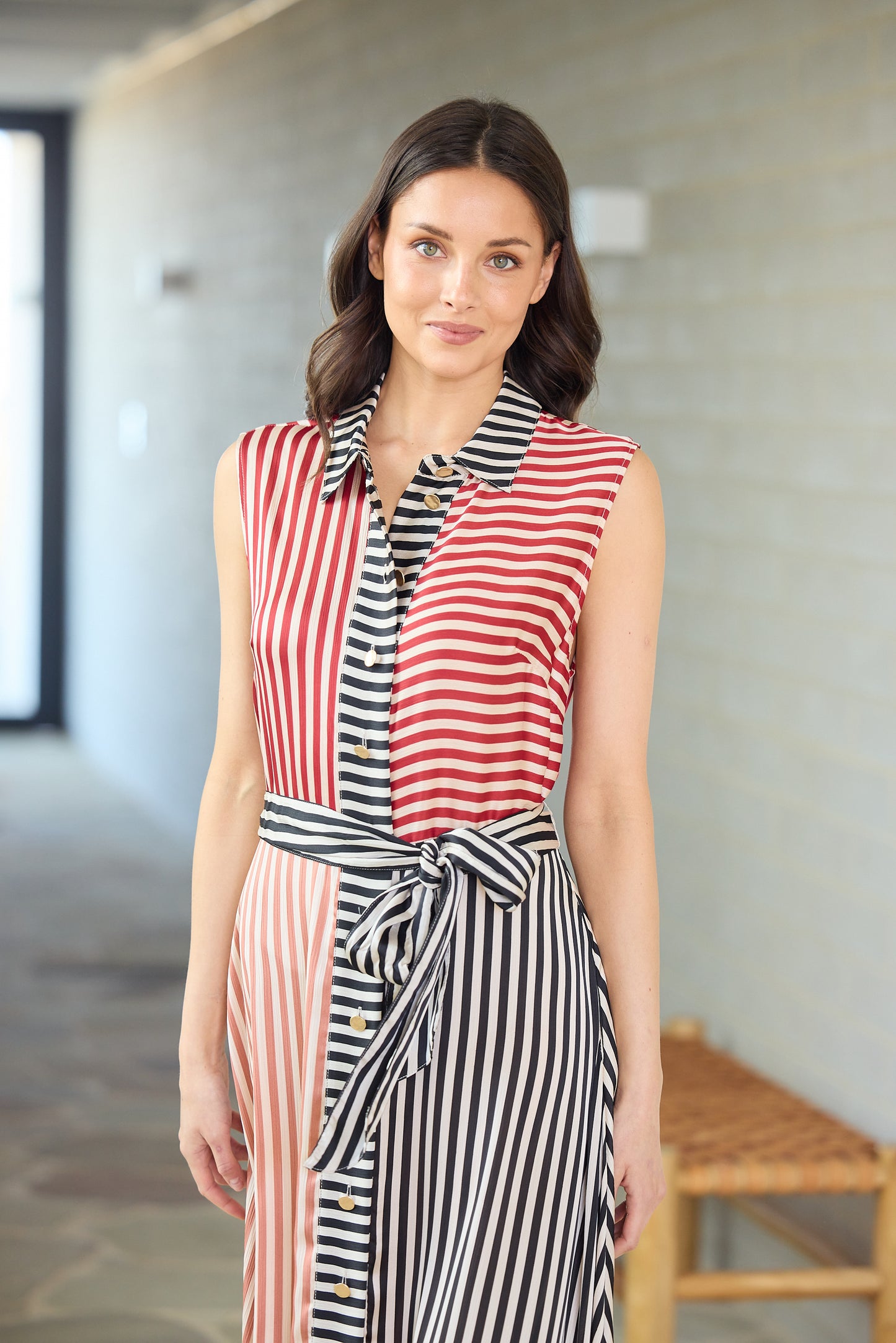 Brave and True - Lucy Sleevless Dress - Allsorts Stripe