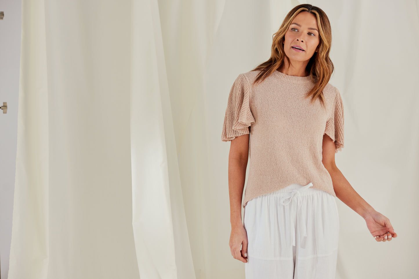 Brave and True Manderly Knit Top - Oat Marle