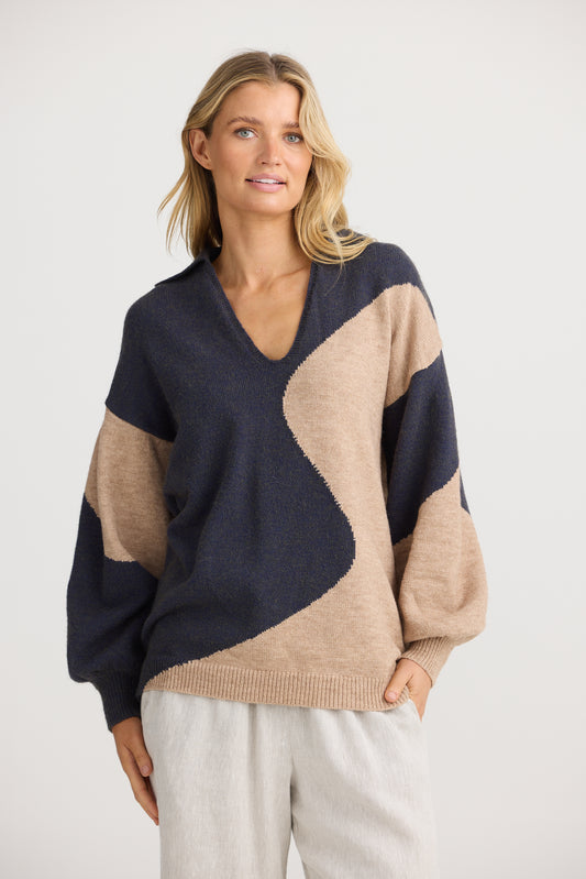 The Shanty Pedro Knit -Taupe Multi