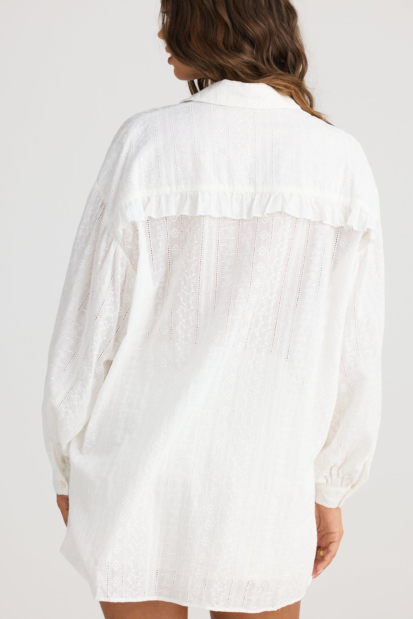 Talisman Dahlia Overshirt - White Broderie